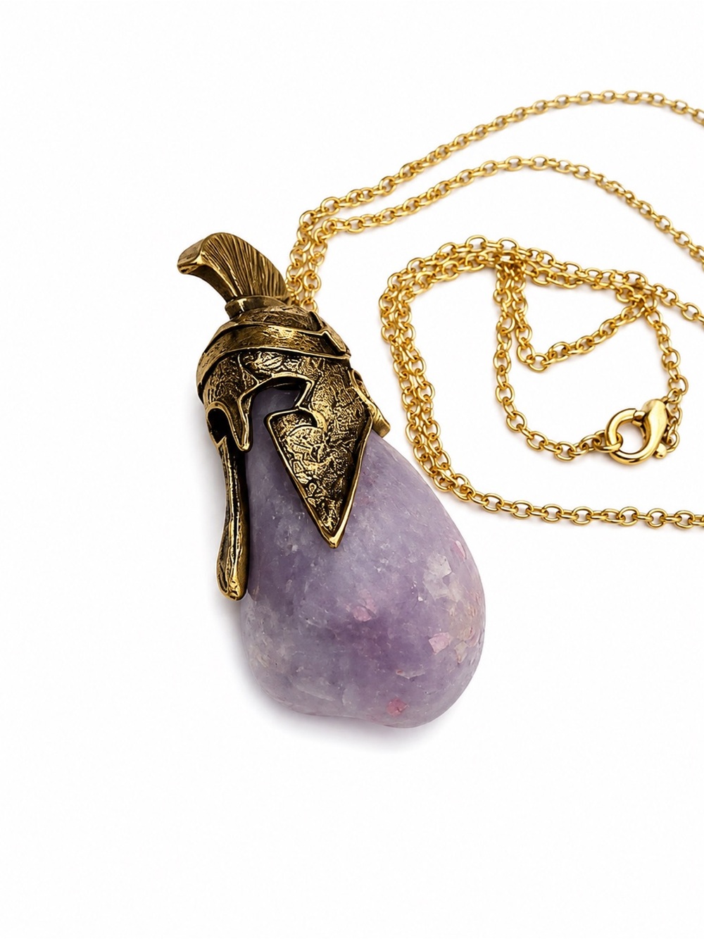Amethyst Talisman Medallion Necklace Designer Handmade NWT